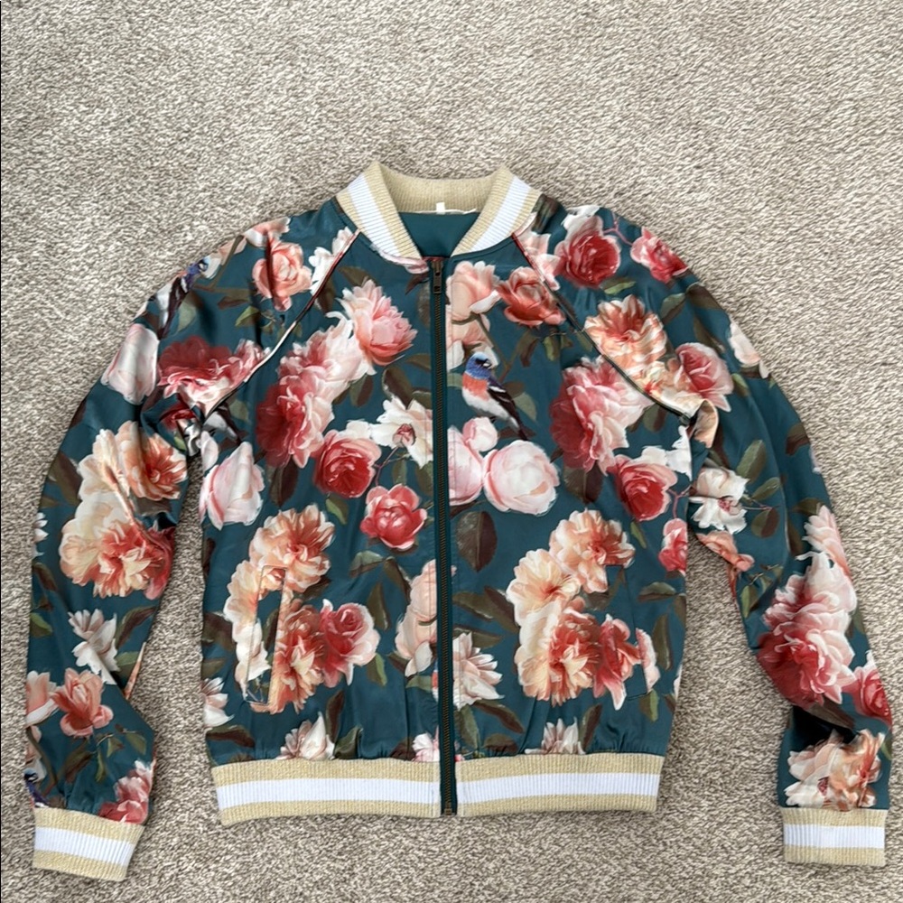 Floral Bomber Jacket - Multicolor